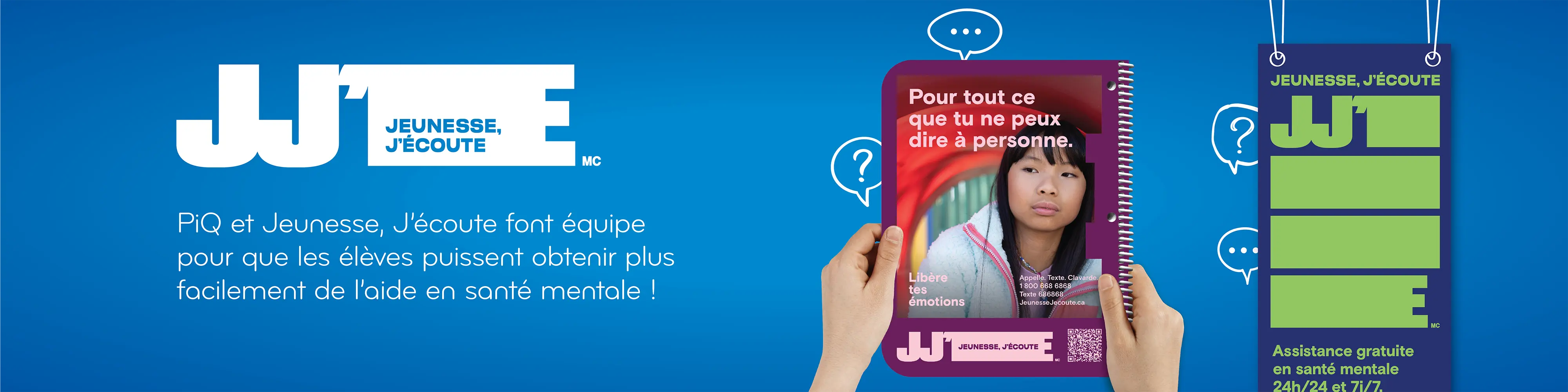 PiQ et Jeunesse, J'écoute font équipe pour que les élèves puissent obtenir plus facilement de l'aide en santé mentale !