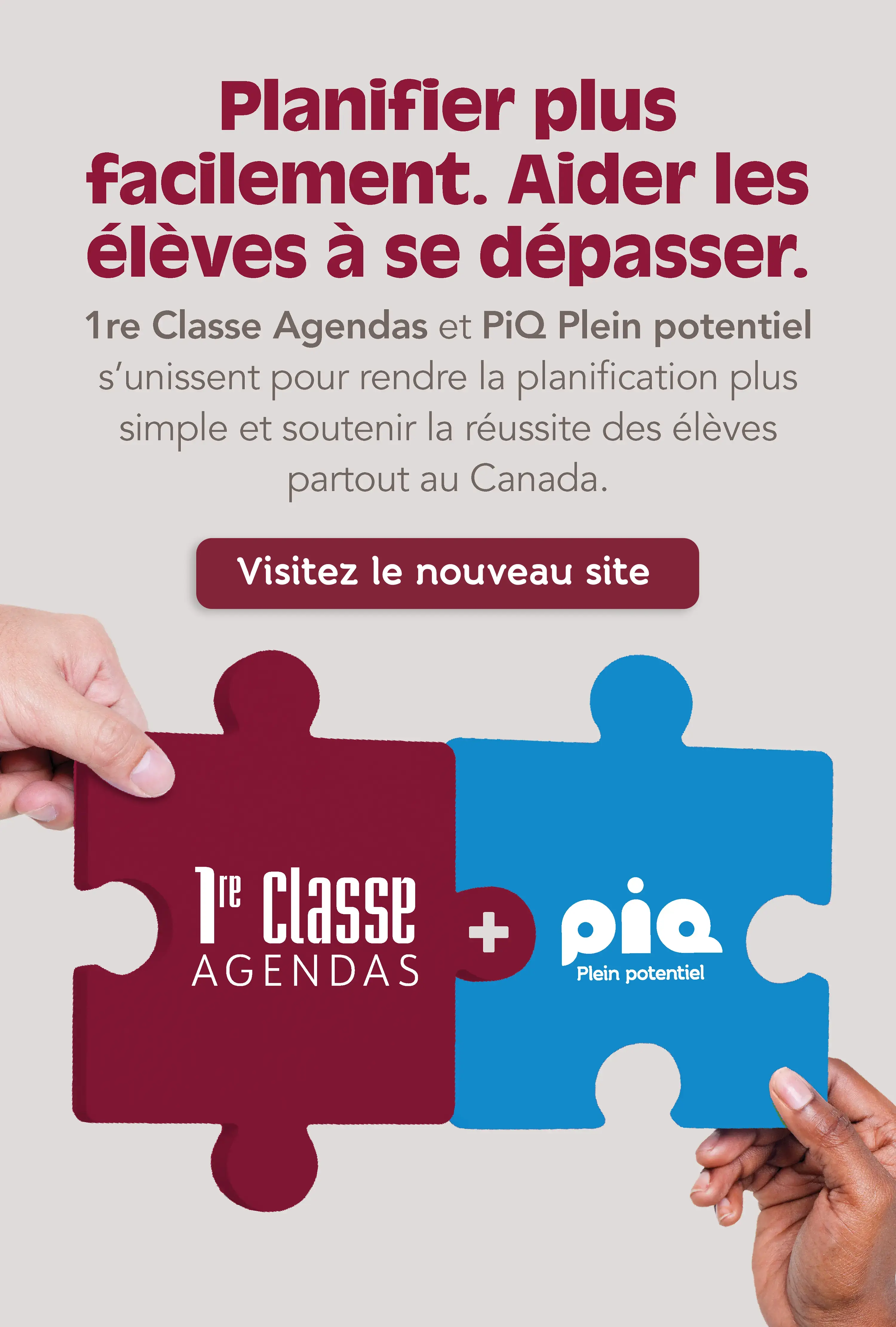 1re Classe Agendas et PiQ Plein potentiel unissent leurs forces