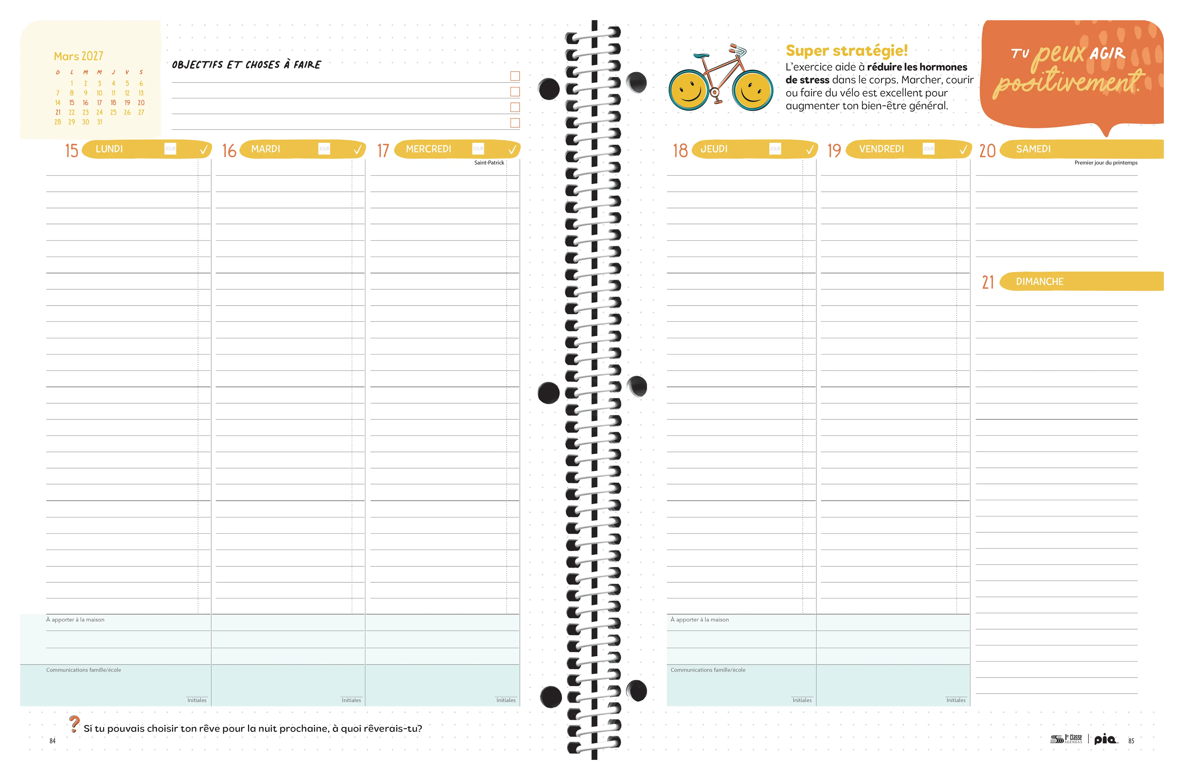 Présentation hebdomadaire du Projet bien-être – secondaire 1-2